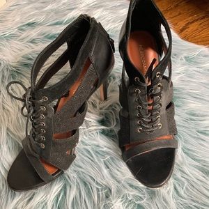 Rebecca minkoff peep toe bootie pump
